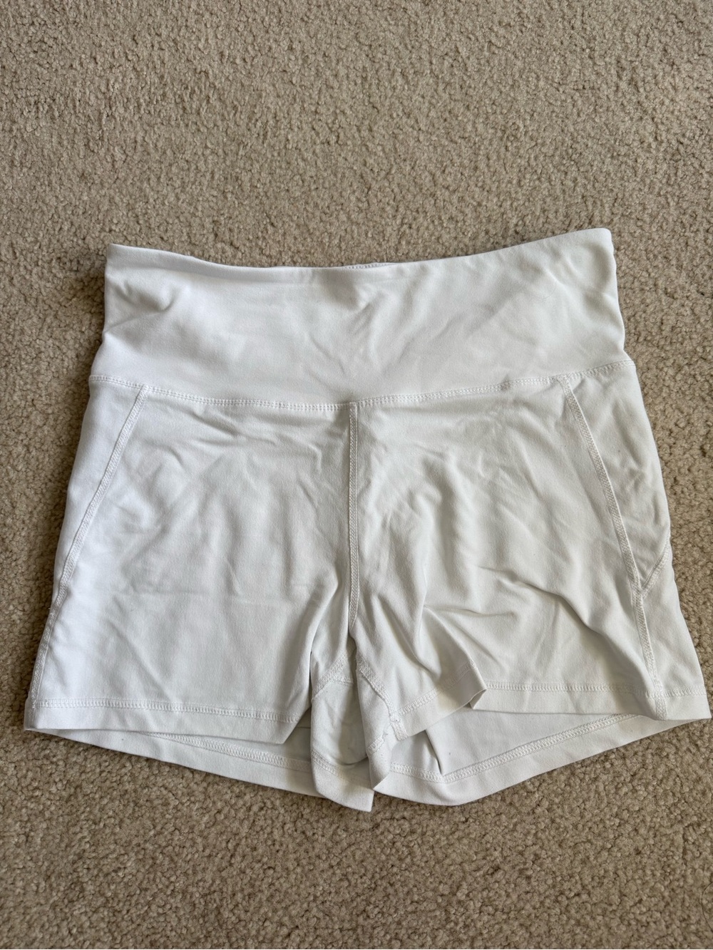 refuge White High-Rise Active Shorts
